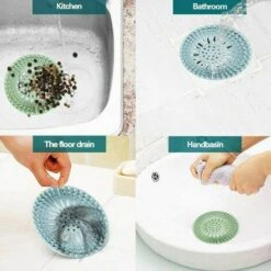 NAXUNNN Drain Hair Catcher Piège à Cheveux En Silicone Durable Avec Ventouses Bouchon De Cheveux Couvercles De Drain De Douche Facile à Installer Et à Nettoyer Costume Pour Salle De Bain Baignoire Et Cuisine Lot De 2 -Promos Raccord d'arrosage Magasin 61254669 5