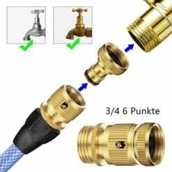 NAXUNNN Raccord Tuyau D'Arrosage 2 Jeu. Raccord Arrosage Raccord De Tuyau D'arrosage En Laiton Massif 3/4 Pouce Sans Fuite. Jeu D'adaptateurs De Connexion Et De Libération Faciles. Mâle Et Femelle -Promos Raccord d'arrosage Magasin 61255261 3