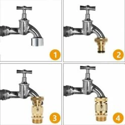 NAXUNNN Raccord Tuyau D'Arrosage 2 Jeu. Raccord Arrosage Raccord De Tuyau D'arrosage En Laiton Massif 3/4 Pouce Sans Fuite. Jeu D'adaptateurs De Connexion Et De Libération Faciles. Mâle Et Femelle -Promos Raccord d'arrosage Magasin 61255261 4