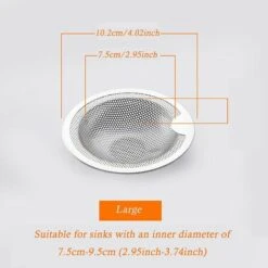 FR-LIFE BR-Vie Crépine D'évier Tamis D'évier Tamis D´évier INOX Attrape Cheveux Douche Baignoire Grille Evier Cuisine Filtre Anti-colmatage Pour Evier De Cuisine Salle De Bain Lavabo Baignoires, 2 Pcs (10.2cm) -Promos Raccord d'arrosage Magasin 61306461 2