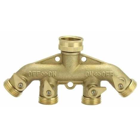 NAXUNNN Robinet 4 Voies En Laiton Collecteur Raccord De Tuyau D'arrosage, Vanne D'arrêt Individuelle En Laiton Avec Connecteur Mâle, Laiton Massif 3 NAXUNNN Robinet 4 Voies En Laiton Collecteur Raccord De Tuyau D'arrosage, Vanne D'arrêt Individuelle En Laiton Avec Connecteur Mâle, Laiton Massif