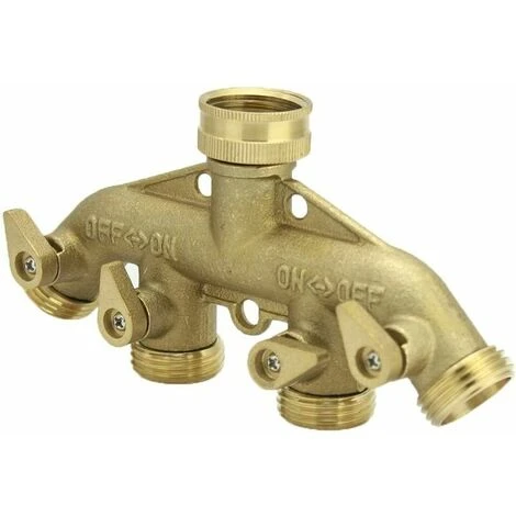 NAXUNNN Robinet 4 Voies En Laiton Collecteur Raccord De Tuyau D'arrosage, Vanne D'arrêt Individuelle En Laiton Avec Connecteur Mâle, Laiton Massif 6 NAXUNNN Robinet 4 Voies En Laiton Collecteur Raccord De Tuyau D'arrosage, Vanne D'arrêt Individuelle En Laiton Avec Connecteur Mâle, Laiton Massif – Image 4