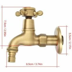 GRID COOL Robinet Mitigeur Mural En Laiton Massif Vintage Pour Lave-linge De Jardin Filetage D'entrée G1/2 11 GRID COOL Robinet Mitigeur Mural En Laiton Massif Vintage Pour Lave-linge De Jardin Filetage D'entrée G1/2 -Promos Raccord d'arrosage Magasin 61663690 5