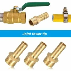 CATHERINE 4X Connecteur De Coupleur Raccord Tuyau Barbelé En Laiton Avec Raccord De Mamelon Mâle PC 3/8 Pouce Pour Air Eau Carburant Gazole,14mm 9 CATHERINE 4X Connecteur De Coupleur Raccord Tuyau Barbelé En Laiton Avec Raccord De Mamelon Mâle PC 3/8 Pouce Pour Air Eau Carburant Gazole,14mm -Promos Raccord d'arrosage Magasin 63740231 3