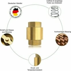 SINCèREETALI Clapet Anti-retour De 1 1/2 Pouce En Laiton De Haute Qualité, Résistant à La Rouille Et Aux Fuites Pour Une Pompe, Une Fontaine, Une Machine à Laver, Un Jardin, Des Mégots De Pluie, Un Baril 10 SINCèREETALI Clapet Anti-retour De 1 1/2 Pouce En Laiton De Haute Qualité, Résistant à La Rouille Et Aux Fuites Pour Une Pompe, Une Fontaine, Une Machine à Laver, Un Jardin, Des Mégots De Pluie, Un Baril -Promos Raccord d'arrosage Magasin 63820395 4
