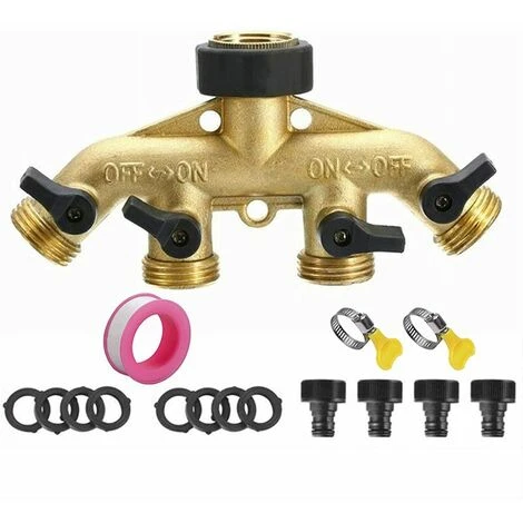 SINCèREETALI Robinet Y Selecteur 4 Sorties Vannes, Connecteur De Robinet En Laiton Distributeur 4 Voies Séparateur De Tuyau Répartiteur Pour L'irrigation Du Jardin 3 SINCèREETALI Robinet Y Selecteur 4 Sorties Vannes, Connecteur De Robinet En Laiton Distributeur 4 Voies Séparateur De Tuyau Répartiteur Pour L'irrigation Du Jardin