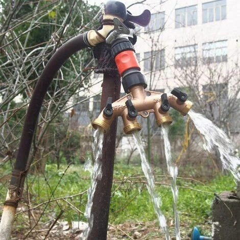 SINCèREETALI Robinet Y Selecteur 4 Sorties Vannes, Connecteur De Robinet En Laiton Distributeur 4 Voies Séparateur De Tuyau Répartiteur Pour L'irrigation Du Jardin 7 SINCèREETALI Robinet Y Selecteur 4 Sorties Vannes, Connecteur De Robinet En Laiton Distributeur 4 Voies Séparateur De Tuyau Répartiteur Pour L'irrigation Du Jardin – Image 5