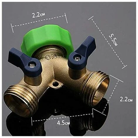 SINCèREETALI Raccord Y Forme Adaptateur De Robinet 2 Voies Laiton Tuyau D'arrosage Vanne Connecteur Pour L'irrigation De Jardin En Plein Air 5 * 5.5 * 7.5cm 4 SINCèREETALI Raccord Y Forme Adaptateur De Robinet 2 Voies Laiton Tuyau D'arrosage Vanne Connecteur Pour L'irrigation De Jardin En Plein Air 5 * 5.5 * 7.5cm – Image 2