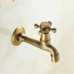 BENOBBY KIDS Robinet Mural Vintage, Robinet En Laiton Pour Salle De Bain, WC, Lavabo, Baignoire, Jardin, Terrasse, Piscine