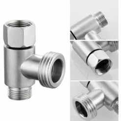 IHIASDFLS Nverseur 3 Voies En Laiton Chromé De 1,27 , Raccord De Tuyau En T De 9,5 Mm Et 1,27  Pour Tuyau De Douche D'angle -Promos Raccord d'arrosage Magasin 64072258 2