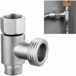 IHIASDFLS Nverseur 3 Voies En Laiton Chromé De 1,27 , Raccord De Tuyau En T De 9,5 Mm Et 1,27  Pour Tuyau De Douche D'angle -Promos Raccord d'arrosage Magasin 64072258 4
