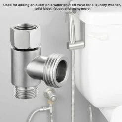 IHIASDFLS Nverseur 3 Voies En Laiton Chromé De 1,27 , Raccord De Tuyau En T De 9,5 Mm Et 1,27  Pour Tuyau De Douche D'angle -Promos Raccord d'arrosage Magasin 64072258 5