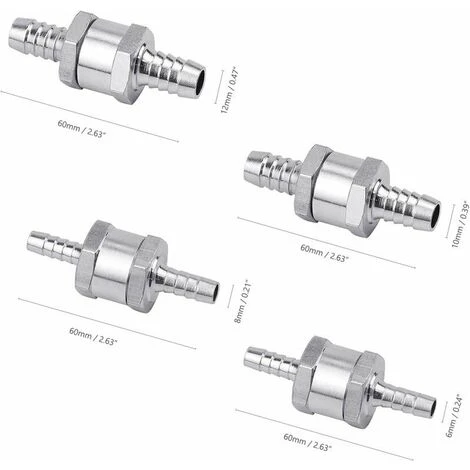 DECKON Set De 1Clapet Anti-retour Gasoil 6/8/10/12mm, Valve à Carburant En Alliage D'aluminium Avec Flèche Pour Pour Essence Diesel Voiture Bateau Moto 6 DECKON Set De 1Clapet Anti-retour Gasoil 6/8/10/12mm, Valve à Carburant En Alliage D'aluminium Avec Flèche Pour Pour Essence Diesel Voiture Bateau Moto – Image 4