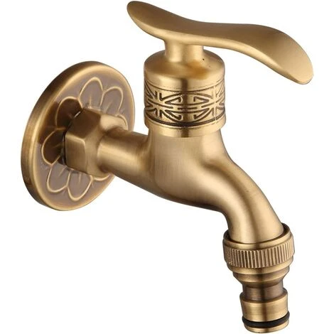 GALOZZOIT Robinet D'eau Froide Laiton Antique Mural Montage Levier Poignée Robinet De Machine à Laver Pour Salle De Bain-Court 3 GALOZZOIT Robinet D'eau Froide Laiton Antique Mural Montage Levier Poignée Robinet De Machine à Laver Pour Salle De Bain-Court