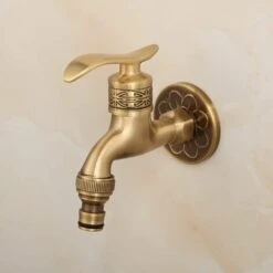 GALOZZOIT Robinet D'eau Froide Laiton Antique Mural Montage Levier Poignée Robinet De Machine à Laver Pour Salle De Bain-Court 8 GALOZZOIT Robinet D'eau Froide Laiton Antique Mural Montage Levier Poignée Robinet De Machine à Laver Pour Salle De Bain-Court -Promos Raccord d'arrosage Magasin 64079160 2