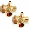 GALOZZOIT Lot De 2 Vannes Anti-retour 3 Voies Avec Filetage Extérieur (20 × 16 × 10 Mm) 3 Voies En Laiton Valve De Surpression Compresseur Pour Homme