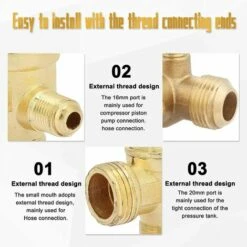 GALOZZOIT Lot De 2 Vannes Anti-retour 3 Voies Avec Filetage Extérieur (20 × 16 × 10 Mm) 3 Voies En Laiton Valve De Surpression Compresseur Pour Homme 9 GALOZZOIT Lot De 2 Vannes Anti-retour 3 Voies Avec Filetage Extérieur (20 × 16 × 10 Mm) 3 Voies En Laiton Valve De Surpression Compresseur Pour Homme -Promos Raccord d'arrosage Magasin 64108473 3