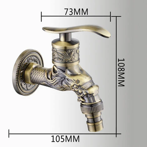 BENOBBY KIDS Robinet Mural RéTro En Laiton, Robinet Exterieur Jardin G1/2", Robinet En Laiton Antique, Robinet Mural Vintage, Antique Cuivre Dragon Sculpté Robinet Pour Cuisine Bain Jardin 4 BENOBBY KIDS Robinet Mural RéTro En Laiton, Robinet Exterieur Jardin G1/2", Robinet En Laiton Antique, Robinet Mural Vintage, Antique Cuivre Dragon Sculpté Robinet Pour Cuisine Bain Jardin – Image 2