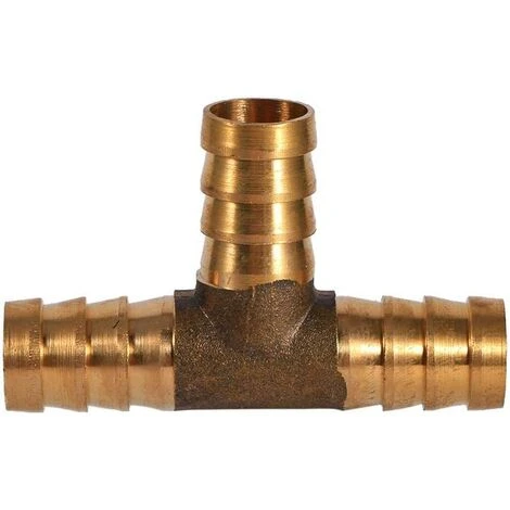 LYCXAMES Raccord De Tuyau De Carburant Barbelé, 3 Voies En T - Raccord De Tuyau En Laiton - Adaptateur Pour Carburant, Air, Eau, Gaz, Huile(12mm) 4 LYCXAMES Raccord De Tuyau De Carburant Barbelé, 3 Voies En T - Raccord De Tuyau En Laiton - Adaptateur Pour Carburant, Air, Eau, Gaz, Huile(12mm) – Image 2
