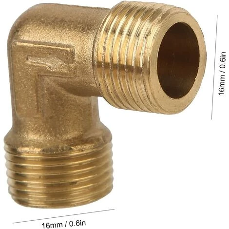 SINCèREETALI Raccord Coudé Pour Compresseur D'air, Clapet Anti-retour En Laiton Forgé à Filetage Mâle à 90 Degrés G 3/8"x G 3/8" Raccord De Tuyau 6 SINCèREETALI Raccord Coudé Pour Compresseur D'air, Clapet Anti-retour En Laiton Forgé à Filetage Mâle à 90 Degrés G 3/8"x G 3/8" Raccord De Tuyau – Image 4