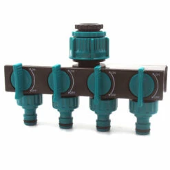 MERéTéET Répartiteur De Tuyau D'arrosage à 4 Voies Avec Vannes Individuelles Marche/Arrêt, Déviateur D'irrigation De Jardin, Raccords De Tuyau Pour Arrosage De Jardinage Arrosage De Floraison 10.2*18*8cm Verte,KoleZy