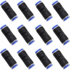 BAICCCF Robinet De Cuve De Récupération D'eau 12 Pièces Plastique Et Cuivre Pneumatique Connecteur Droit Air Push Connecteur Rapide Droit Push Connecteur Tuyau Raccords Rapides Pour 8