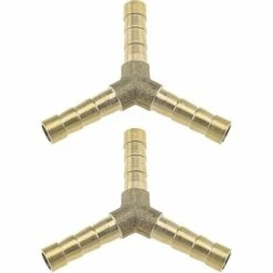 BAICCCF Robinet De Cuve De Récupération D'eau Raccord De Tuyau En Laiton Barbelé Type Y Adaptateur De Connecteur De Joint De Tuyau à 3 Voies 1/4 Pouces Compatible Pour Air Eau Carburant Oil5pcs 6mm