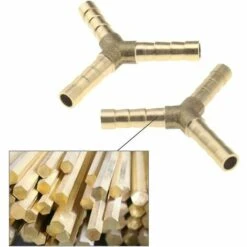 BAICCCF Robinet De Cuve De Récupération D'eau Raccord De Tuyau En Laiton Barbelé Type Y Adaptateur De Connecteur De Joint De Tuyau à 3 Voies 1/4 Pouces Compatible Pour Air Eau Carburant Oil5pcs 6mm -Promos Raccord d'arrosage Magasin 64771404 3