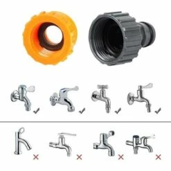 BAICCCF Robinet De Cuve De Récupération D'eau Connecteur De Tuyau Ensemble De Connecteurs De Tuyau D'arrosage. Buse, Connecteur Rapide, Connecteur étanche, Connecteurs Doubles Mâles, 1/2 Et 3/4 Pouces Taille T -Promos Raccord d'arrosage Magasin 64771463 4