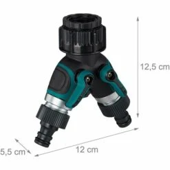 EAUDACè Distributeur Tuyau Arrosage 2 Voies De 1, 1/2 Et 3/4 Pouce – Raccord En Y Tuyau D’Arrosage – Sélecteur 2 Circuits Pour Tuyau D'Arrosage -Promos Raccord d'arrosage Magasin 65034946 2