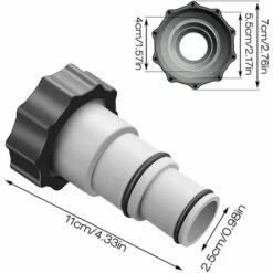 QERSTA 2 Pièces Adaptateur De Tuyau De Piscine, Piscine Adaptateur, Raccord Piscine, Avec Filetage Intérieur Pour Connexions 1,5 Et 1,25 -Promos Raccord d'arrosage Magasin 65039935 2