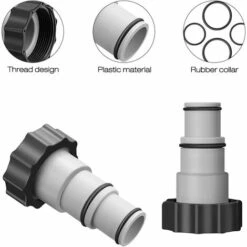 QERSTA 2 Pièces Adaptateur De Tuyau De Piscine, Piscine Adaptateur, Raccord Piscine, Avec Filetage Intérieur Pour Connexions 1,5 Et 1,25 -Promos Raccord d'arrosage Magasin 65039935 3