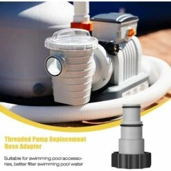 QERSTA 2 Pièces Adaptateur De Tuyau De Piscine, Piscine Adaptateur, Raccord Piscine, Avec Filetage Intérieur Pour Connexions 1,5 Et 1,25 -Promos Raccord d'arrosage Magasin 65039935 4