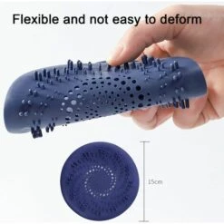 LITZEE 2 Pièces Protection De Drain De Silicone,Couvercles De Drain De Douche,Filtre à Cheveux Douche,Filtre Evier De Cuisine Avec Ventouse(Gris Et Bleu) -Promos Raccord d'arrosage Magasin 65109671 4