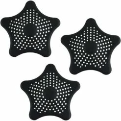 BF Lot De 3 Filtres De Vidange En Silicone étoile De Mer Pour évier De Cuisine De Salle De Bain Pour évier De Baignoire Et Cuisine - Noir