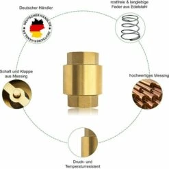 OSQI Clapet Anti-retour De 1 Pouce En Laiton Robuste De Haute Qualité, Antirouille Et étanche Pour Pompe, Fontaine, Machine à Laver, Jardin, Mégots De Pluie, Baril 10 OSQI Clapet Anti-retour De 1 Pouce En Laiton Robuste De Haute Qualité, Antirouille Et étanche Pour Pompe, Fontaine, Machine à Laver, Jardin, Mégots De Pluie, Baril -Promos Raccord d'arrosage Magasin 65501189 4