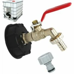 OSQI Robinet De Réservoir 1000L S60X6 Connecteur De Robinet IBC Avec Raccord De Tuyau 1/2", Adaptateur De Réservoir De Vidange, Pour Robinet De Jardin, Pour Adaptateur De Réservoir (1 Pièce)
