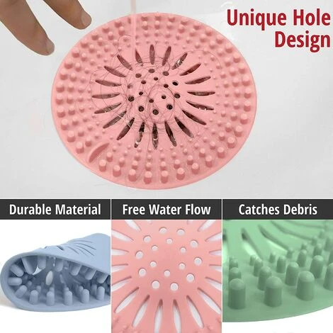 OSQI Lot De 5 Couvercles De Drain De Douche, Tube De Filtre En Silicone Pour Attrape-cheveux Avec Ventouse Pour Cuisine, Salle De Bain 7 OSQI Lot De 5 Couvercles De Drain De Douche, Tube De Filtre En Silicone Pour Attrape-cheveux Avec Ventouse Pour Cuisine, Salle De Bain – Image 5