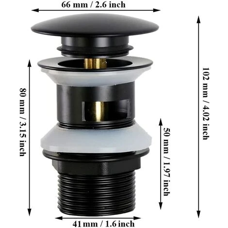 OSQI Vidage De Lavabo Pop Up, évier De Lavabo à Fente, Noir Mat, Vidage De Lavabo à Fente, évier De Lavabo à Bouchon à Ressort, Sans Trop-plein, Pour Salle De Bain, Lavabo, Lavabo (noir) 4 OSQI Vidage De Lavabo Pop Up, évier De Lavabo à Fente, Noir Mat, Vidage De Lavabo à Fente, évier De Lavabo à Bouchon à Ressort, Sans Trop-plein, Pour Salle De Bain, Lavabo, Lavabo (noir) – Image 2