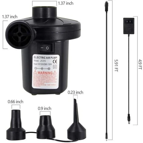 OSQI Pompe à Air électrique Portable DC 12v/AC 230 ~ 240v Pompe De Gonflage électrique à Remplissage Rapide Pour Matelas à Air Gonflable Jouet Coussin Piscine Lit Flottant 4 OSQI Pompe à Air électrique Portable DC 12v/AC 230 ~ 240v Pompe De Gonflage électrique à Remplissage Rapide Pour Matelas à Air Gonflable Jouet Coussin Piscine Lit Flottant – Image 2