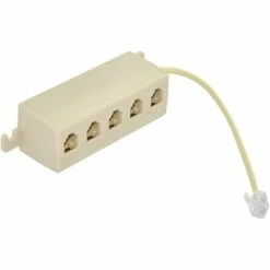 OSQI Voies Prise 6P4C RJ11 Téléphone Téléphone Modulaire Jack Ligne Répartiteur Adaptateur Beige 1-in-5-out -Promos Raccord d'arrosage Magasin 65506429 3