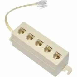 OSQI Voies Prise 6P4C RJ11 Téléphone Téléphone Modulaire Jack Ligne Répartiteur Adaptateur Beige 1-in-5-out -Promos Raccord d'arrosage Magasin 65506429 5