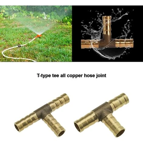 TINOR Tuyau En Laiton En Forme De T Barbe Raccord De Connecteur à 3 Voies Pour Carburant Air Eau Huile 6mm 8mm 10mm 12mm 4 TINOR Tuyau En Laiton En Forme De T Barbe Raccord De Connecteur à 3 Voies Pour Carburant Air Eau Huile 6mm 8mm 10mm 12mm – Image 2