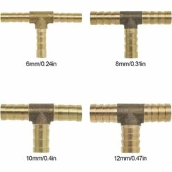 TINOR Tuyau En Laiton En Forme De T Barbe Raccord De Connecteur à 3 Voies Pour Carburant Air Eau Huile 6mm 8mm 10mm 12mm 9 TINOR Tuyau En Laiton En Forme De T Barbe Raccord De Connecteur à 3 Voies Pour Carburant Air Eau Huile 6mm 8mm 10mm 12mm -Promos Raccord d'arrosage Magasin 65723891 3