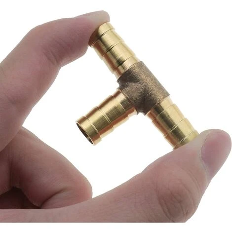 TINOR Tuyau En Laiton En Forme De T Barbe Raccord De Connecteur à 3 Voies Pour Carburant Air Eau Huile 6mm 8mm 10mm 12mm 7 TINOR Tuyau En Laiton En Forme De T Barbe Raccord De Connecteur à 3 Voies Pour Carburant Air Eau Huile 6mm 8mm 10mm 12mm – Image 5