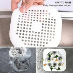 MERéTéET Lot De 4 Filtre Evier Cuisine,Protections De Vidange En Silicone,Filtre Drain De Douche Avec Ventouse,pour Évier De Douche,Douche,Baignoire(Blanc Et Gris) -Promos Raccord d'arrosage Magasin 65789608 3