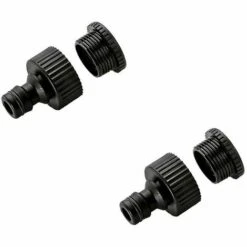 DONTODENT Better-3/4 '' Et 1/2 '' 2in1 Tuyau Robinet Nez Fileté Débit Robinet Connecteur Fileté Robinet Adaptateur 2 Pack, Noir