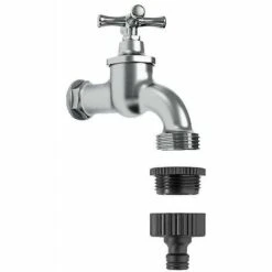 DONTODENT Better-3/4 '' Et 1/2 '' 2in1 Tuyau Robinet Nez Fileté Débit Robinet Connecteur Fileté Robinet Adaptateur 2 Pack, Noir -Promos Raccord d'arrosage Magasin 65901236 3