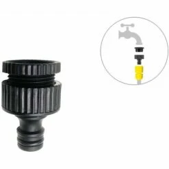 DONTODENT Better-3/4 '' Et 1/2 '' 2in1 Tuyau Robinet Nez Fileté Débit Robinet Connecteur Fileté Robinet Adaptateur 2 Pack, Noir -Promos Raccord d'arrosage Magasin 65901236 4