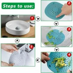 FVO Protection De Drain De Silicone,5 PCS Filtre Évier En Silicone,Filtre à Cheveux Douche,Filtre à Bonde De Douche Pour Drain De Douche, Pou Coincer Cheveux Et Saletés, Bouchon Dévier Avec Ventouses -Promos Raccord d'arrosage Magasin 66308310 5